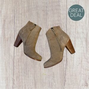 Joie Dalton  Tan Suede Heeled Ankle Boots